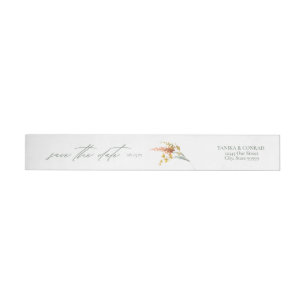 Bande Pour Adresse De Retour Aquarelle Mariage fleur sauvage blanc ID954
