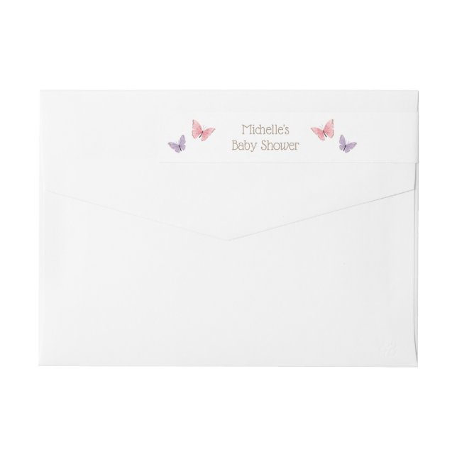Bande Pour Adresse De Retour Baby shower papillon (Dos)