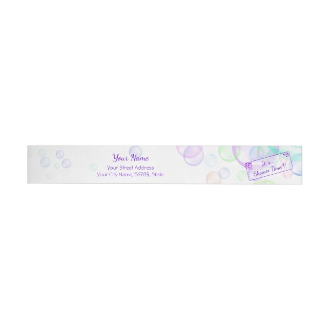 Bande Pour Adresse De Retour Baby shower Rainbow Soap Bubbles (Individuel)