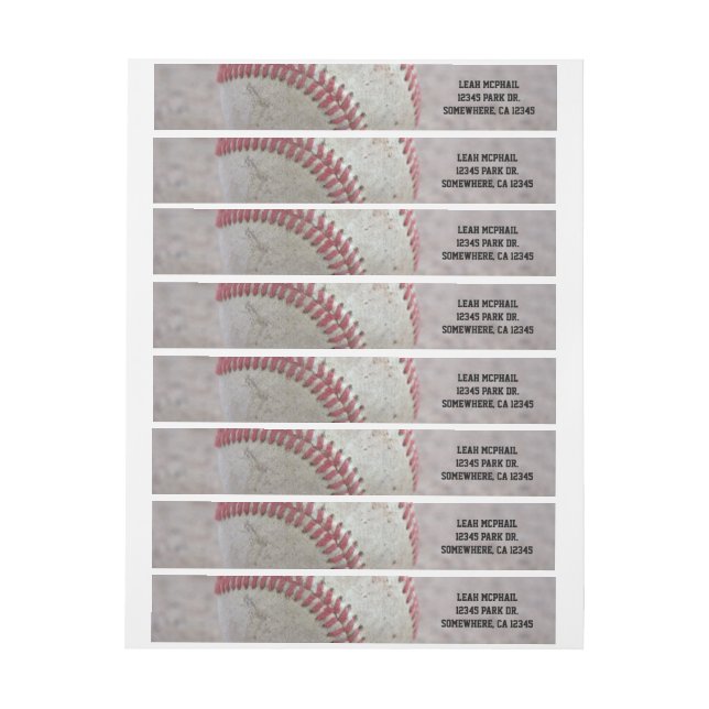 Bande Pour Adresse De Retour Baseball (Feuille)