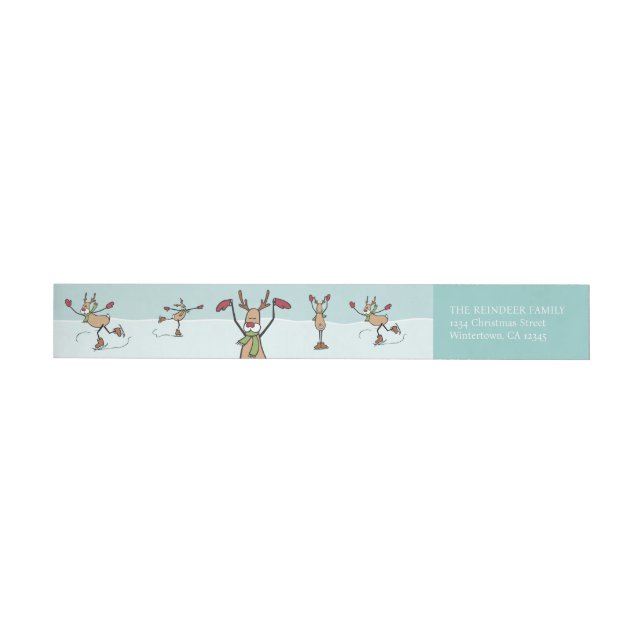 Bande Pour Adresse De Retour Belle Dancing Reindee - Noël (Individuel)