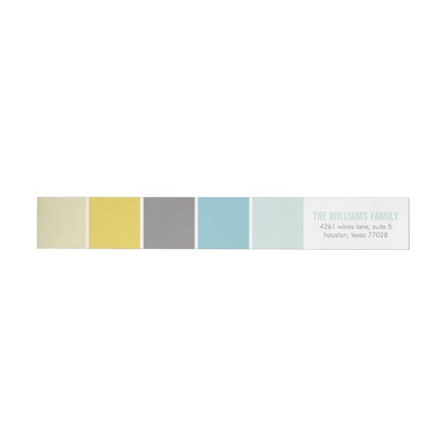 Bande Pour Adresse De Retour Blocs de couleurs modernes bleu et jaune (Individuel)