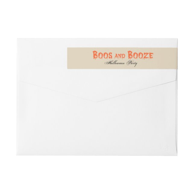Bande Pour Adresse De Retour Boos et Booze Adult Halloween Party (Dos)