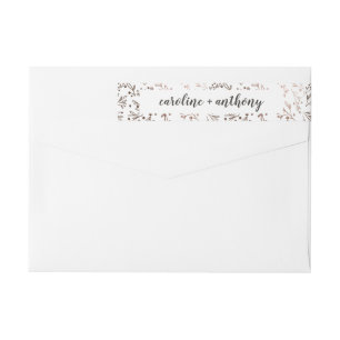 Bande Pour Adresse De Retour Branches rustiques Cuivre Mariage de automne d'aut