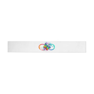 Bande Pour Adresse De Retour Bright infinity with rainbow butterfly