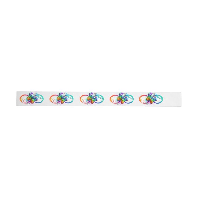 Bande Pour Adresse De Retour Bright infinity with rainbow butterfly (Individual)