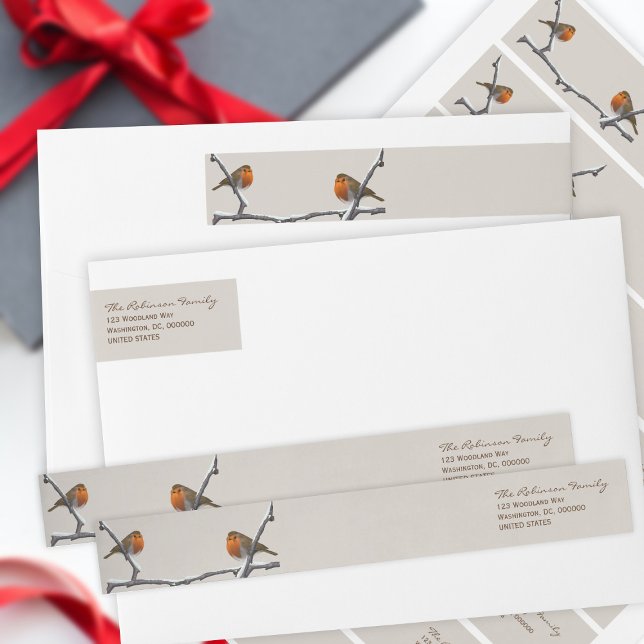 Bande Pour Adresse De Retour Christmas Robin Bird Holiday Adresse de retour (For bird lovers through the Holiday season and beyond. Just add your address details)