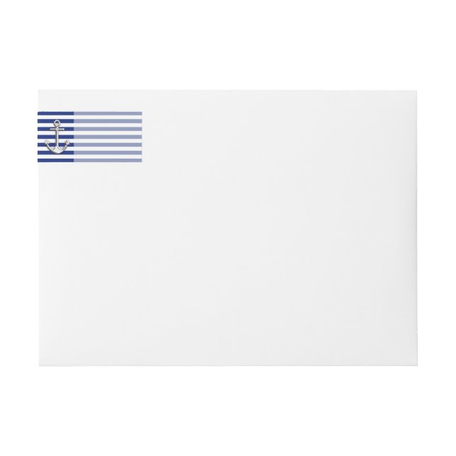 Bande Pour Adresse De Retour Chrome Anchor on Navy Stripes (Devant)
