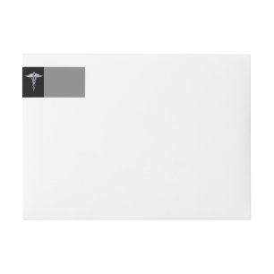Bande Pour Adresse De Retour Chrome Comme Caduceus Symbole Médicale