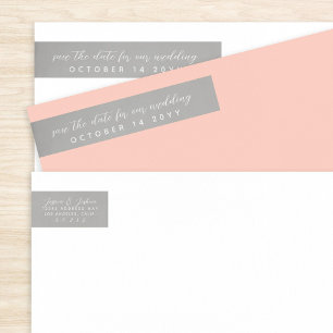 Bande Pour Adresse De Retour Couples Enregistrer la date Couleur personnalisée