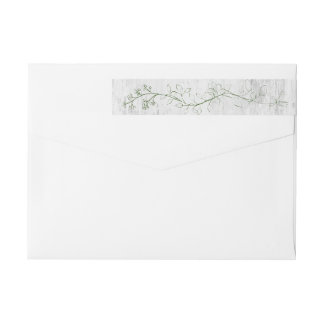 Bande Pour Adresse De Retour Croquis botanique vert envelopper autour du Étique