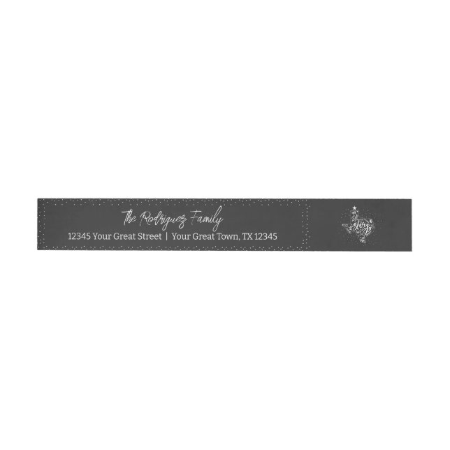 Bande Pour Adresse De Retour Dark Gray Joy Holiday Leaves Texas Shape (Individuel)