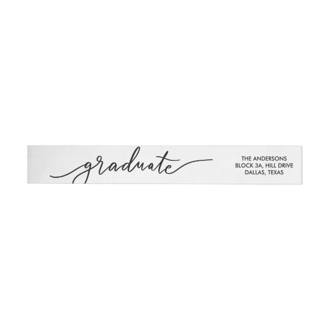 Bande Pour Adresse De Retour Diplômé en typographie simple moderne (Individuel)