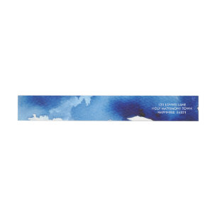 Bande Pour Adresse De Retour EAU COULEUR CHIC bleu marine adresse chic