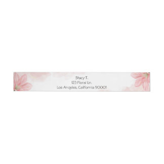 Bande Pour Adresse De Retour Élégant enveloppement rose floral autour du Étique