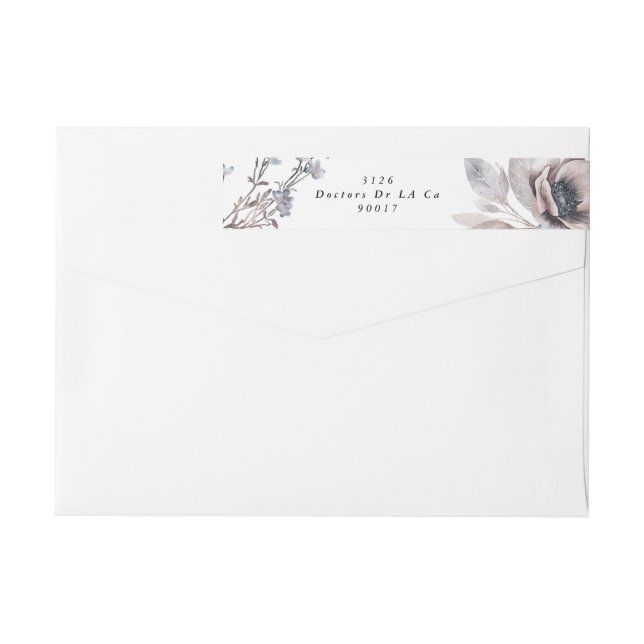 Bande Pour Adresse De Retour Elégant romantique Aquarelle Florale Mariage Adres (Dos)