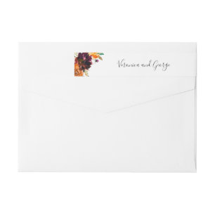 Bande Pour Adresse De Retour Élégante Adresse de Retour de Mariage Floral Autom