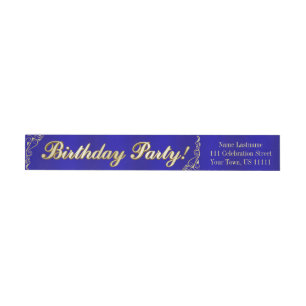 Bande Pour Adresse De Retour Élégante Typographie d'or Regal Anniversaire