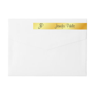 Bande Pour Adresse De Retour Faux Gold Modern Elégant Modèle personnalisé