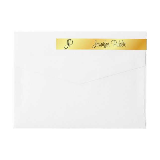 Bande Pour Adresse De Retour Faux Gold Modern Elégant Modèle personnalisé (Dos)
