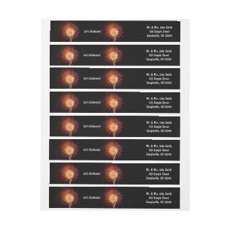 Bande Pour Adresse De Retour Feu d'artifice rouge, blanc et bleu I Patriotique