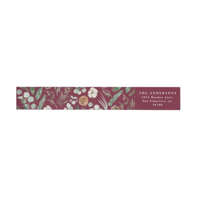 Bande Pour Adresse De Retour Feuillage minimal moderne feuillage d'hiver bordea (Individuel)