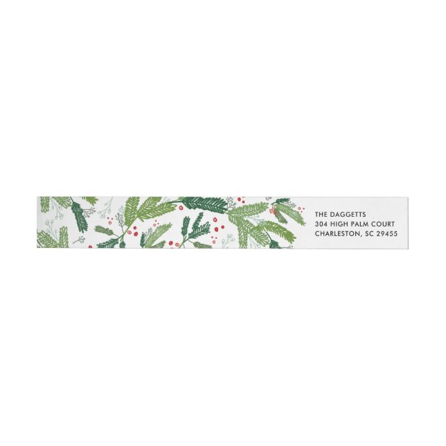 Bande Pour Adresse De Retour Feuilles de pins d'hiver (Individuel)