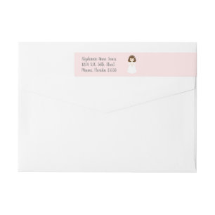 Bande Pour Adresse De Retour Fille Brunette de la Communion Dove