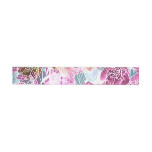 Bande Pour Adresse De Retour Fleurs aquarelles 19