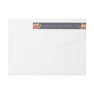 Bande Pour Adresse De Retour Fleurs d'automne Thanksgiving Message Adresse de r
