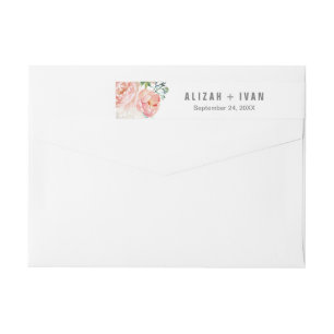 Bande Pour Adresse De Retour Fleurs de pivoine romantique Mariage envelopper au