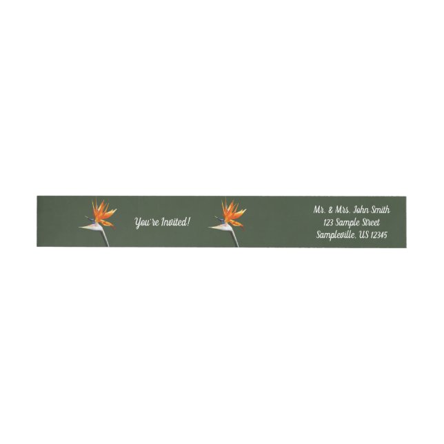 Bande Pour Adresse De Retour Flower tropical orange paradise (Individuel)