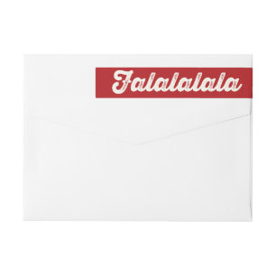 Bande Pour Adresse De Retour Fun Falalalala Bold Script Sur Rouge Moderne Vacan