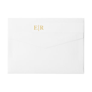 Bande Pour Adresse De Retour Gold Monogram Calligraphy Mariage Adresse de retou