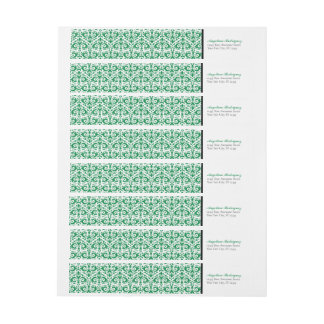 Bande Pour Adresse De Retour Graduation du modèle vert Damask