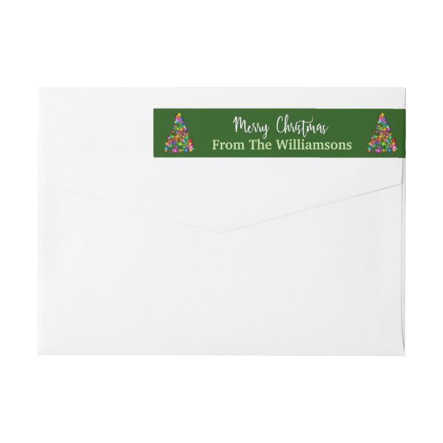 Bande Pour Adresse De Retour Green Joyeux Arbres de Noël Retourner l'adresse (Dos)