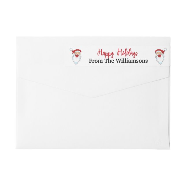 Bande Pour Adresse De Retour Happy Santas Happy Holidays Return Adresse (Dos)