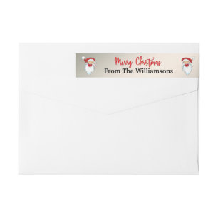 Bande Pour Adresse De Retour Happy Santas on Christmas Silver Adresse de retour