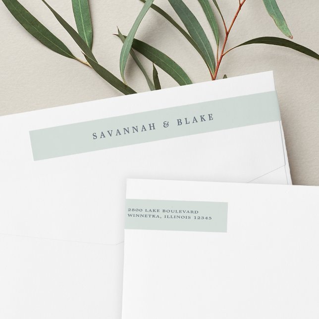 Bande Pour Adresse De Retour Icy Blue-Green Mariage Adresse de retour (Créateur téléchargé)