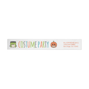 Bande Pour Adresse De Retour Invitation de partie de costume de Halloween