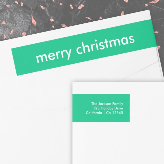 Bande Pour Adresse De Retour Jade Green Noël | Adresse minimale dynamique (Créateur téléchargé)