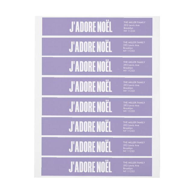 Bande Pour Adresse De Retour j'adore noël | Noël (Feuille)