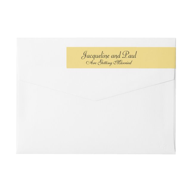 Bande Pour Adresse De Retour Jaune mariage mellow (Dos)