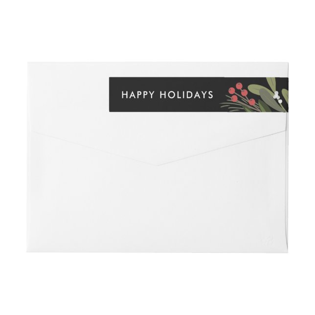 Bande Pour Adresse De Retour Joyeuses poinsettia-Christmas Retourner les étique (Dos)