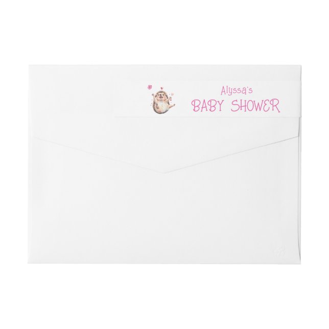 Bande Pour Adresse De Retour Joyeux Baby shower de fête de Hérisson (Dos)