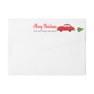 Bande Pour Adresse De Retour Joyeux Noël de nouvelle voiture heureuse de Noël