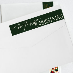 Bande Pour Adresse De Retour Joyeux Noël Emerald Green Adresse de retour