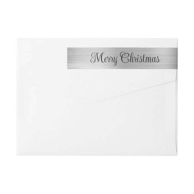 Bande Pour Adresse De Retour Joyeux Noël Métallurgique Noir (Dos)