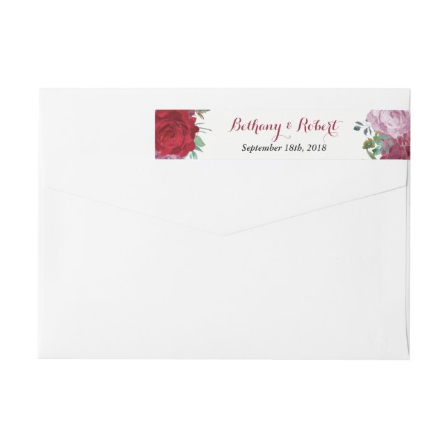 Bande Pour Adresse De Retour La collection de Mariages floraux romantiques (Dos)