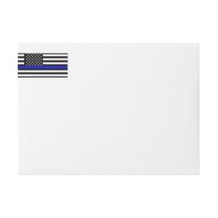 Bande Pour Adresse De Retour La Décor À Drapeau Américain De Ligne Bleue Mince